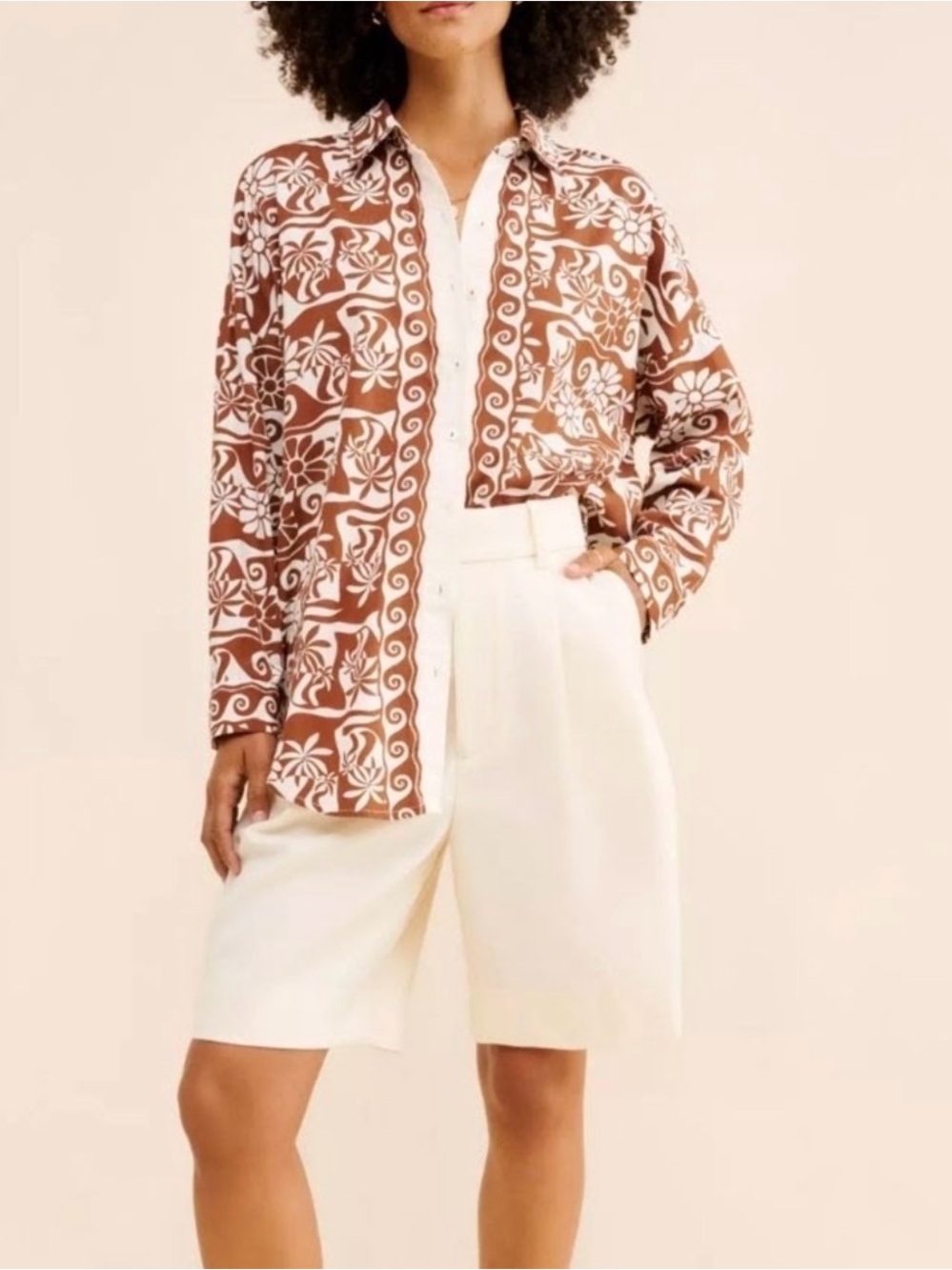 Anthropologie Floral Print Button-Up Shirt